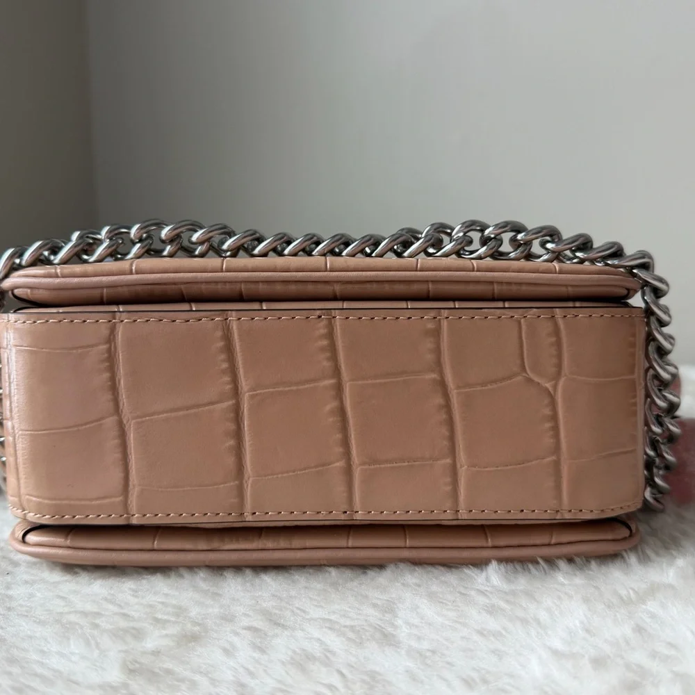 NWT Coach Embossed Croc Leather Cassie 19 bag in beige with cherry charm - Picture 11 of 15
